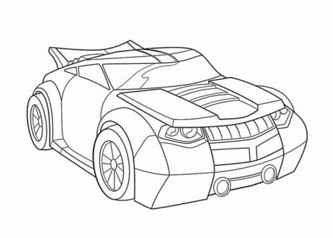 Dibujo de Coche de Bumblebee de Dibujos Animados para Colorear