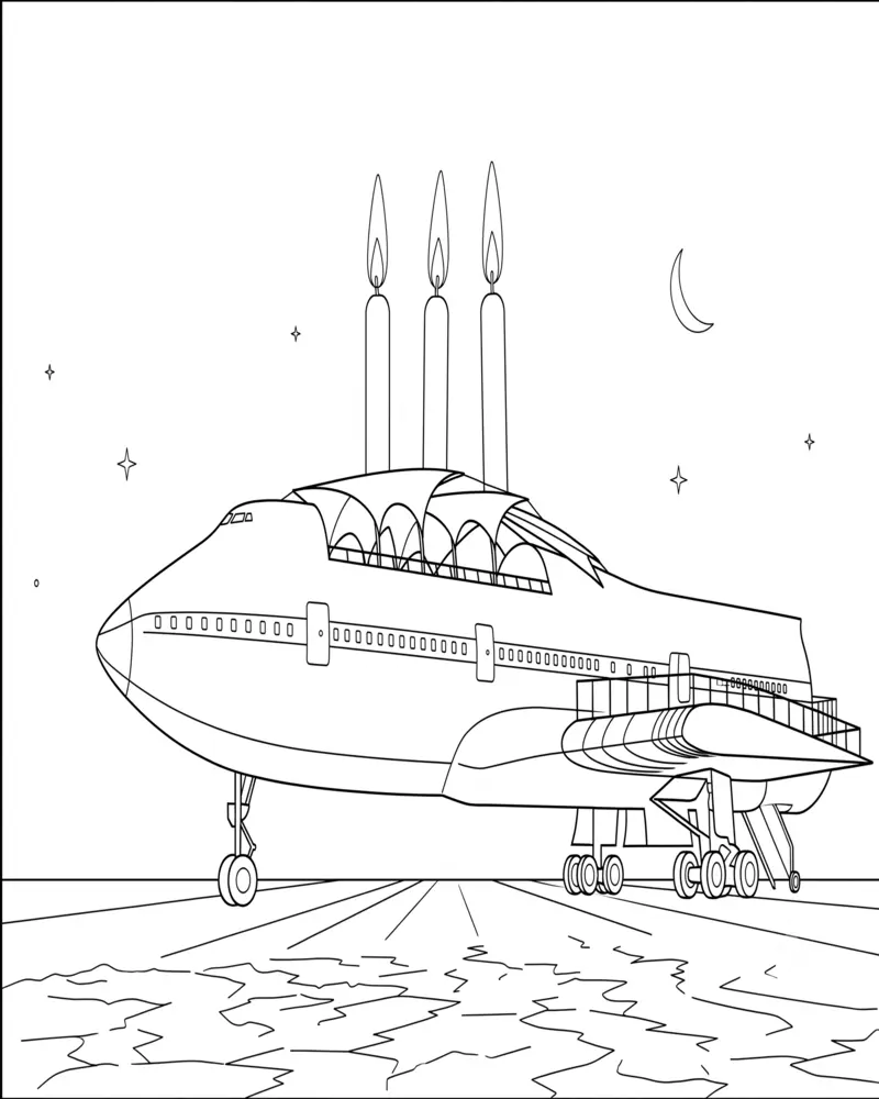 Dibujo de Coche artístico avión Burning Man página para Colorear