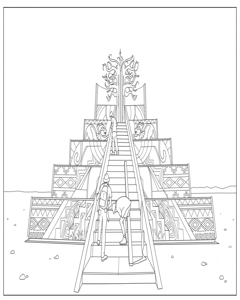 Dibujo de Entrada del Festival Burning Man página para Colorear