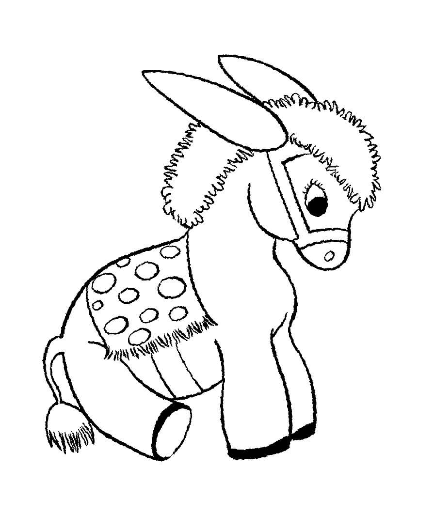 Dibujo de Beb Burro Sentado para Colorear