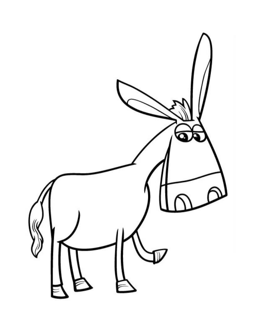 Dibujo de Burro Adorable para Colorear