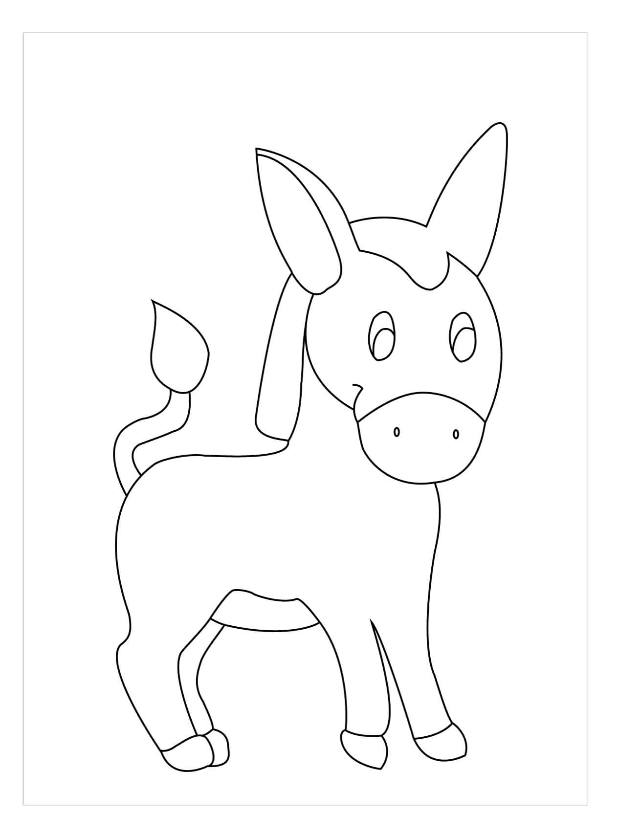 Dibujo de Burro Fcil para Colorear