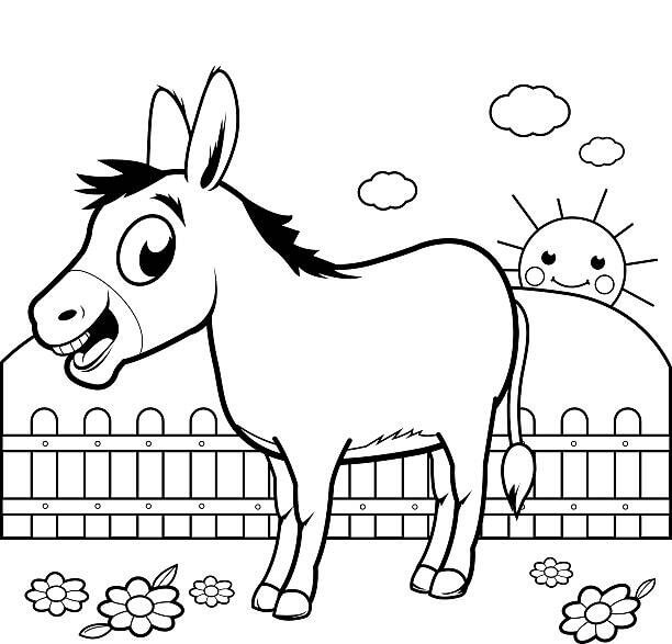 Dibujo de Burro Gracioso para Colorear