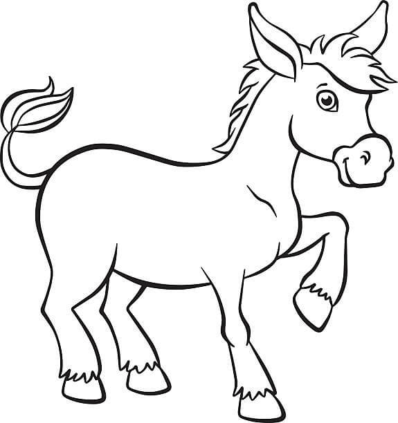 Dibujo de Burro Sencillo para Colorear