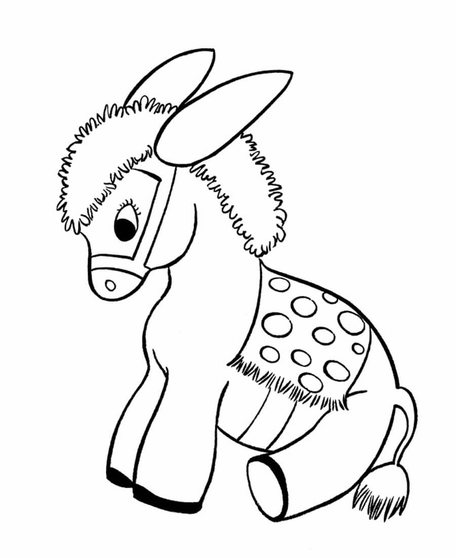 Dibujo de Burro Sentado para Colorear