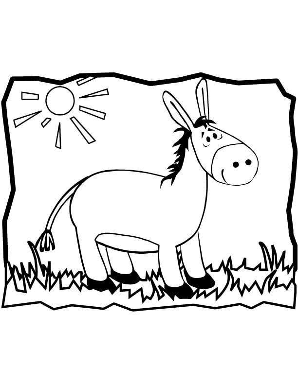 Dibujo de Burro de Dibujo para Colorear