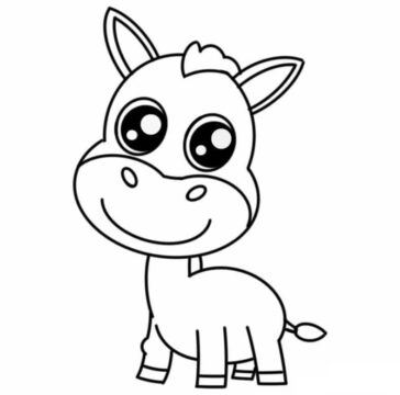 Dibujo de Lindo Burro Beb para Colorear