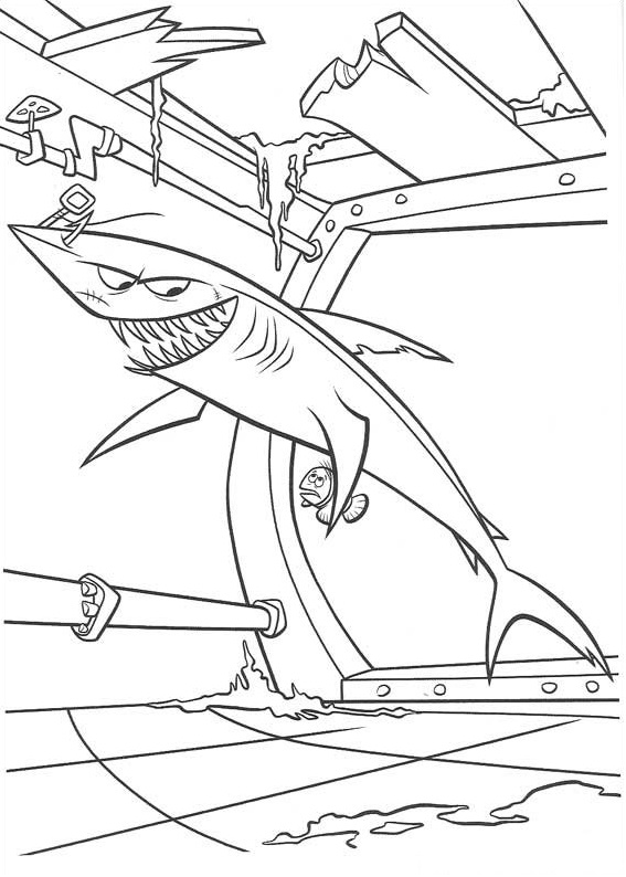 Dibujo de Amigo con Marlin para Colorear