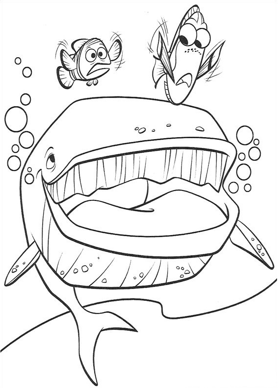 Dibujo de Destino con Dory y Marlin para Colorear