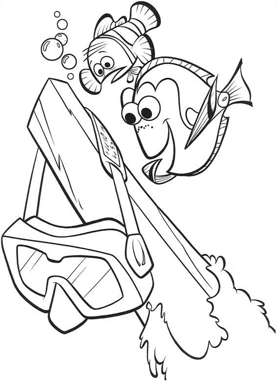 Dibujo de Dory Leyendo la máscara para Colorear