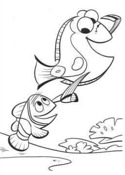 Dibujo de Marlin y Dory para Colorear