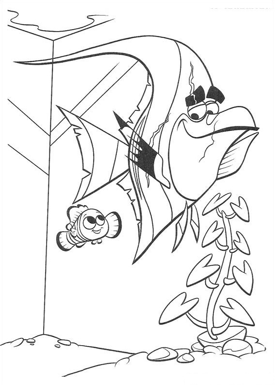 Dibujo de Nemo y Gill para Colorear