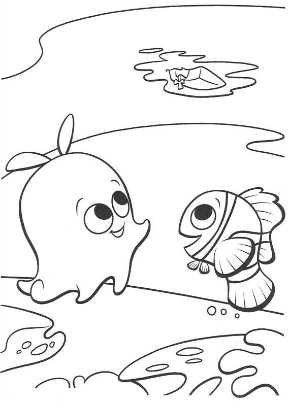 Dibujo de Perla y Nemo para Colorear