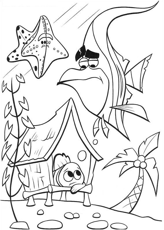 Dibujo de Triste Nemo para Colorear