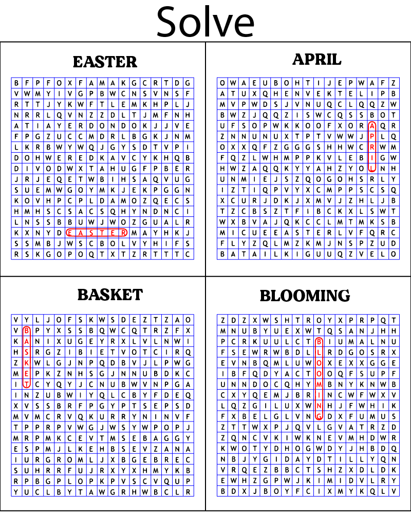 Dibujo de Easter Word Searches Answer Number One Coloring Page para Colorear