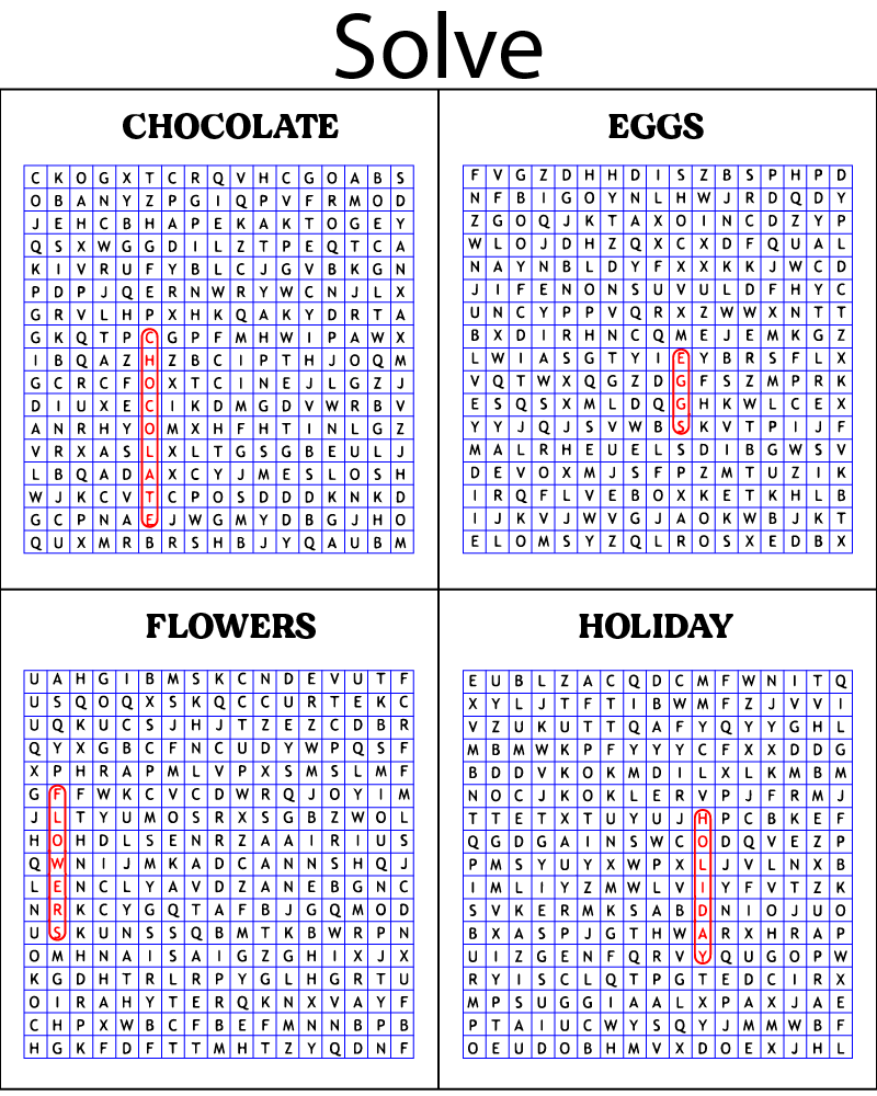 Dibujo de Easter Word Searches Answer Number Three Coloring Page para Colorear