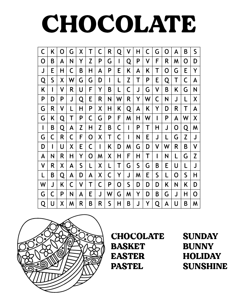 Dibujo de Easter Word Searches Chick Coloring Page 1 para Colorear