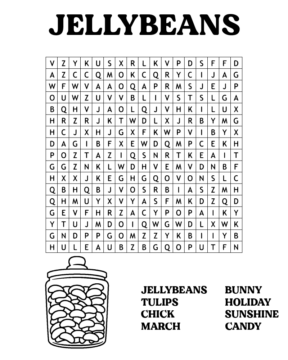 Dibujo de Easter Word Searches Jellybeans Coloring Page para Colorear