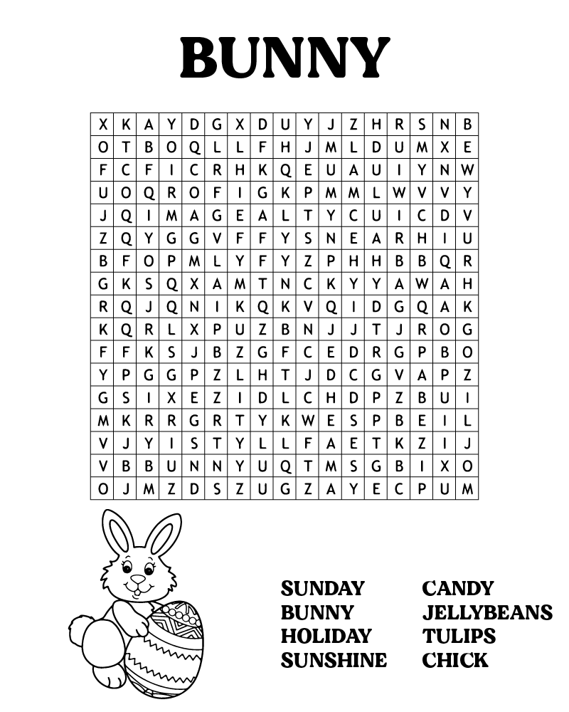 Dibujo de Easter Word Searches To Print Coloring Page para Colorear