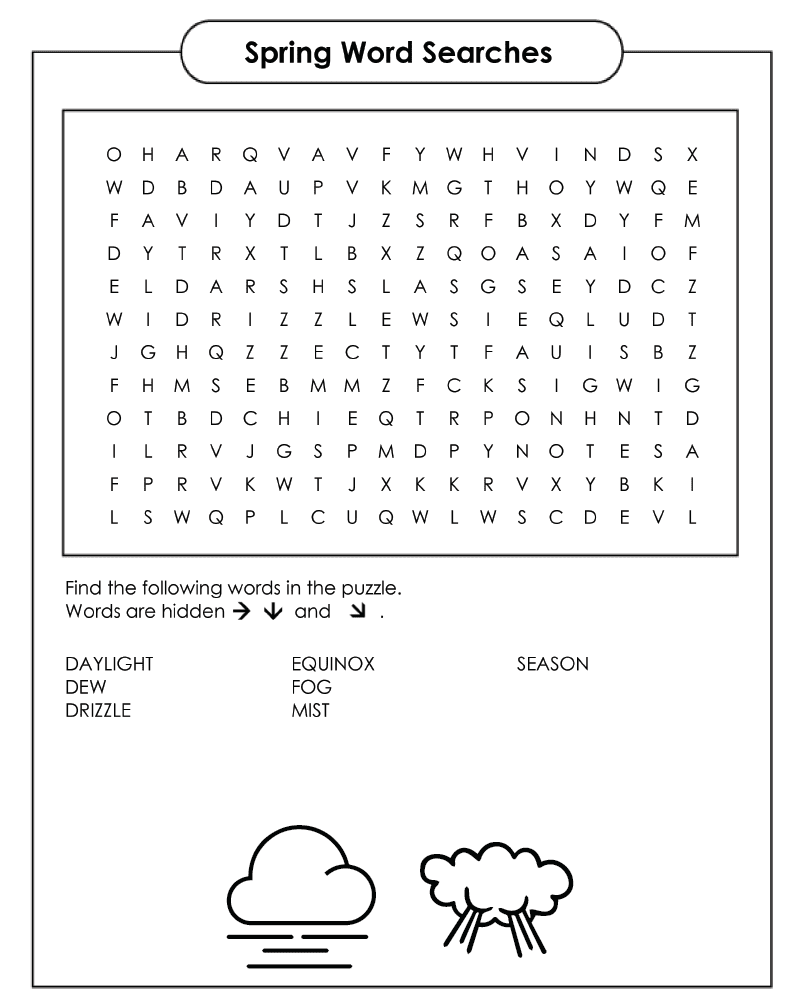 Dibujo de Difficult Spring Word Search Coloring Pagespng para Colorear