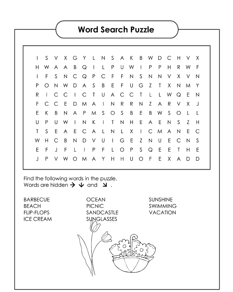 Dibujo de Spring Word Search For Kids Coloring Pagespng para Colorear
