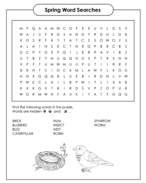 Dibujo de Spring Word Searches For 5th Graders Coloring Page para Colorear