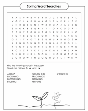 Dibujo de Spring Word Searches For Middle Schools Coloring Page para Colorear