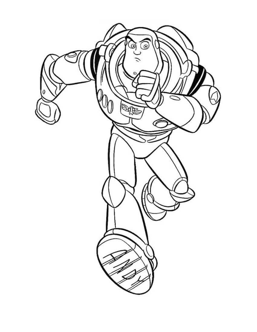 Dibujo de Buzz Lightyear Corriendo para Colorear