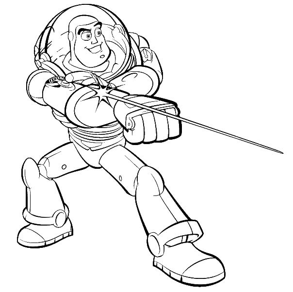 Dibujo de Buzz Lightyear Luchando para Colorear