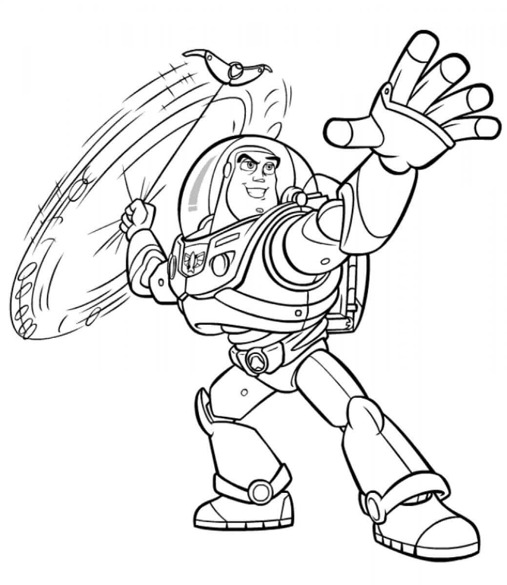 Dibujo de Buzz Lightyear Esta a Punto de Lanzar para Colorear