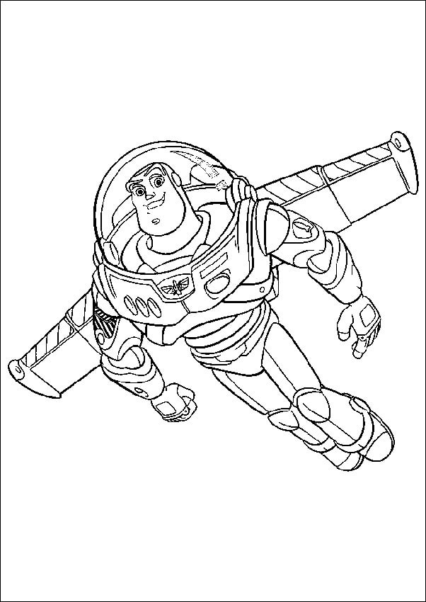 Dibujo de Buzz Lightyear Volando para Colorear