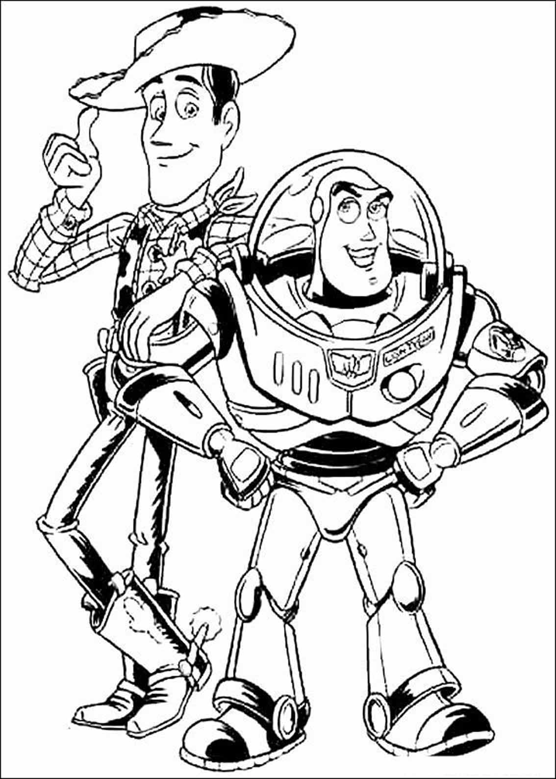Dibujo de Buzz Lightyear y Woody para Colorear