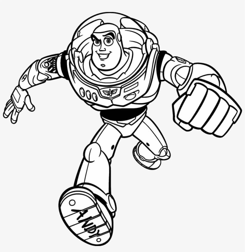 Dibujo de Diversion Buzz Lightyear Corriendo para Colorear