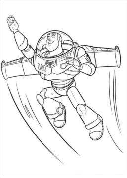 Dibujo de Diversion Buzz Lightyear Volando para Colorear