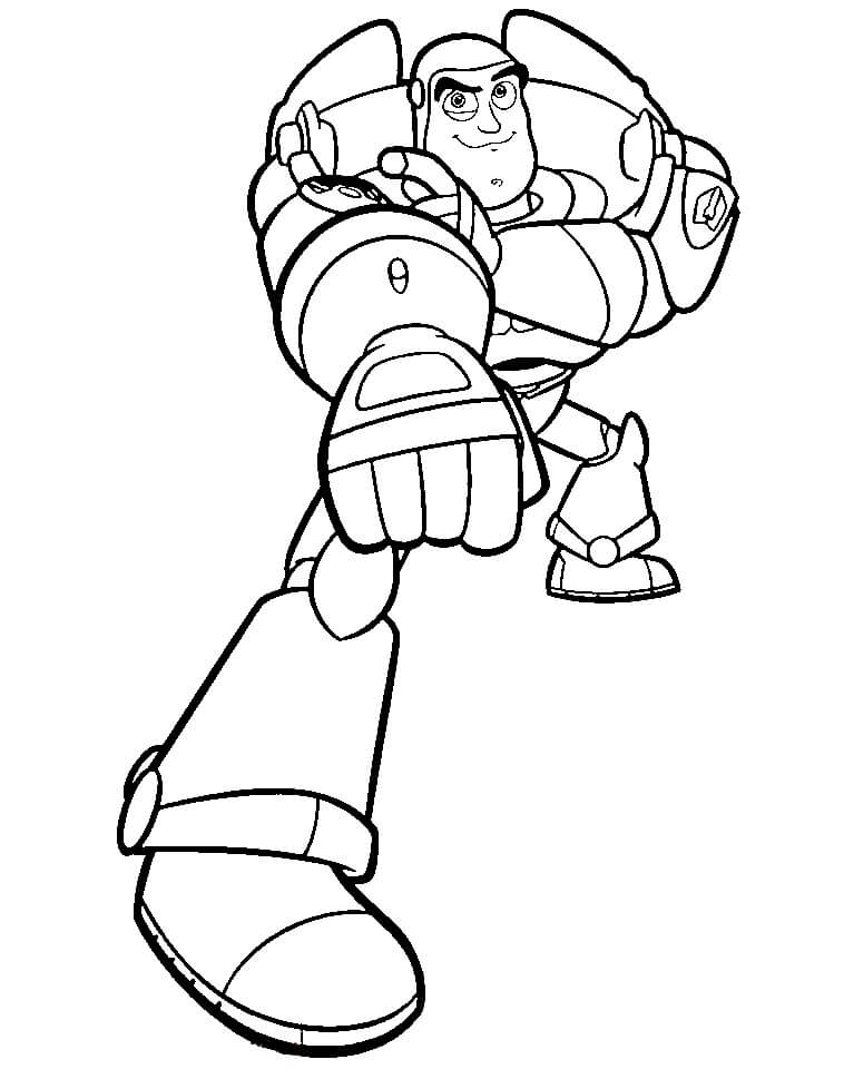 Dibujo de Punetazo Buzz Lightyear para Colorear