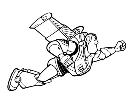 Dibujo de Simpatico Buzz Lightyear Volando para Colorear