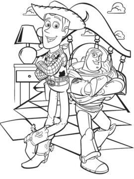 Dibujo de Woody y Buzz Lightyear para Colorear