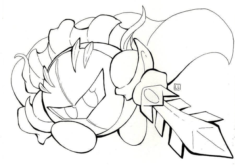 Dibujo de Ataque de Meta Knight para Colorear
