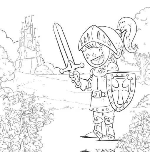 Dibujo de Caballero Divertido para Colorear