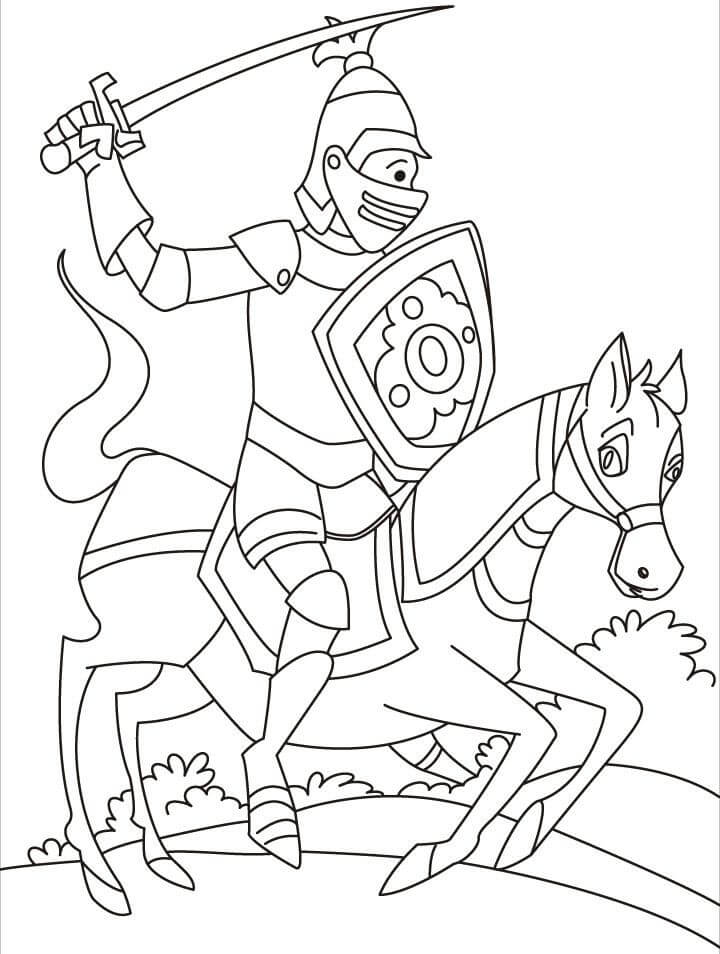 Dibujo de Caballero Luchando para Colorear