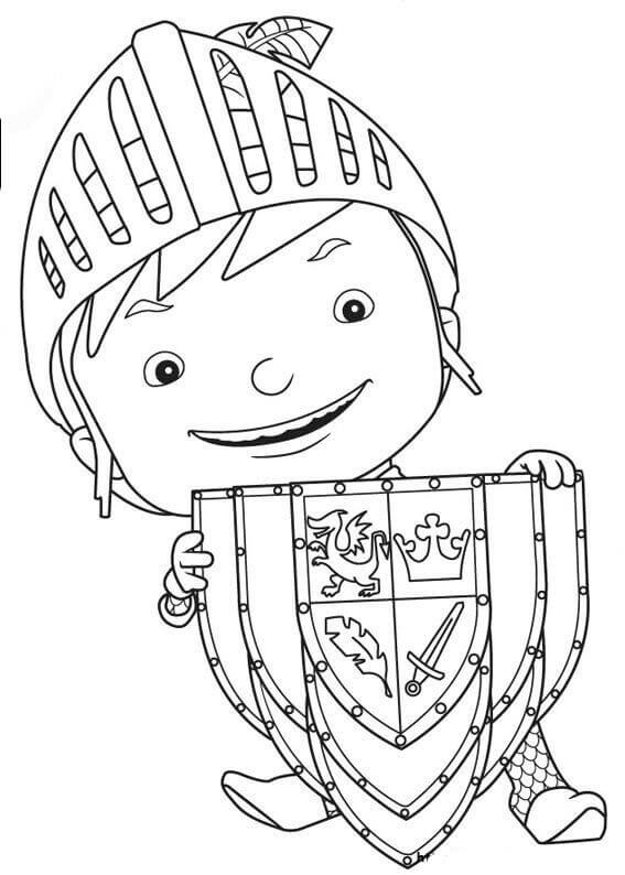 Dibujo de Caballero de Dibujos Animados para Colorear