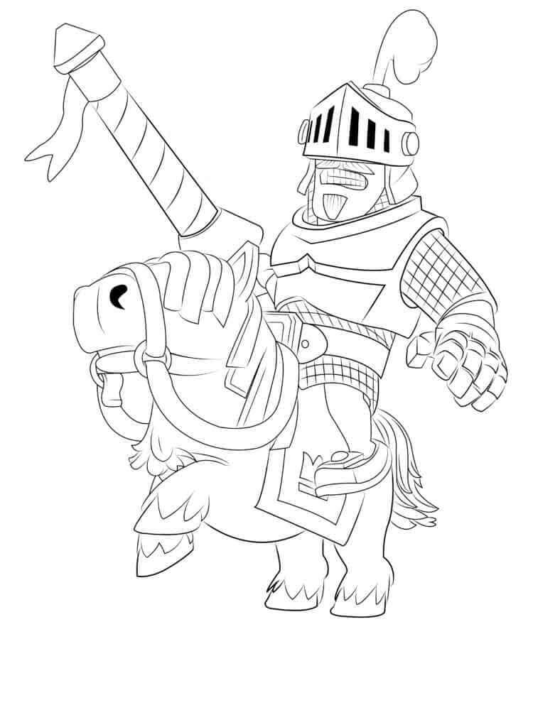 Dibujo de Choque Caballero Real para Colorear