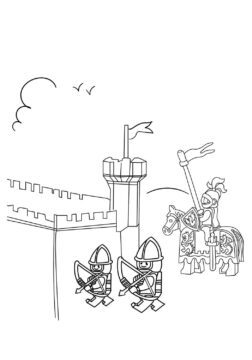 Dibujo de Lego Caballero para Colorear