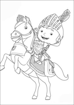 Dibujo de Mike el Caballero a Caballo para Colorear