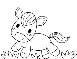 Dibujo de Caballo de Dibujos Animados de bebé para Colorear