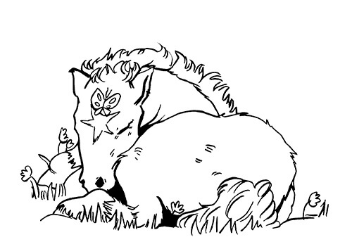 Dibujo de Caballo Dormido para Colorear