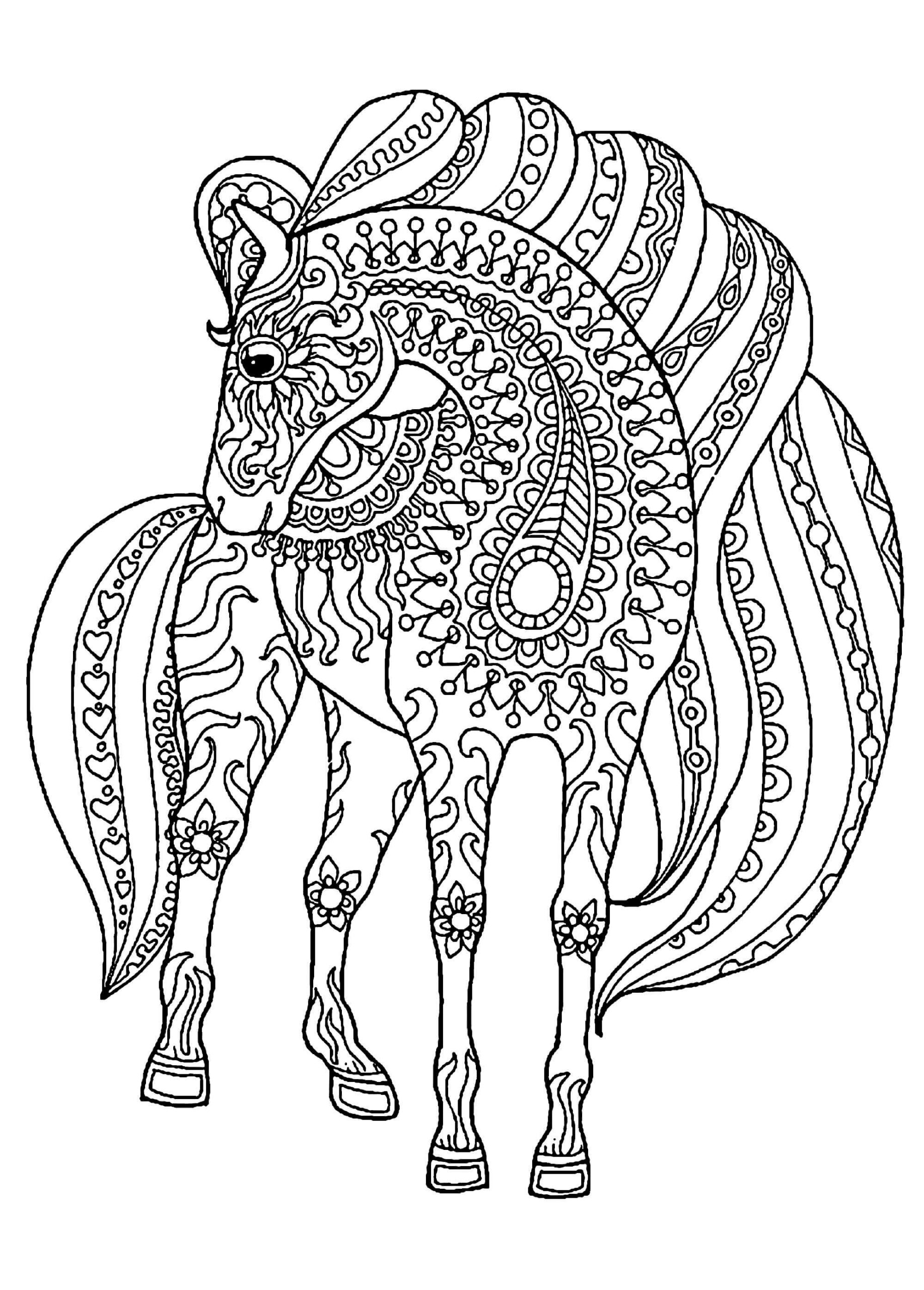 Dibujo de Caballo para Adulto para Colorear