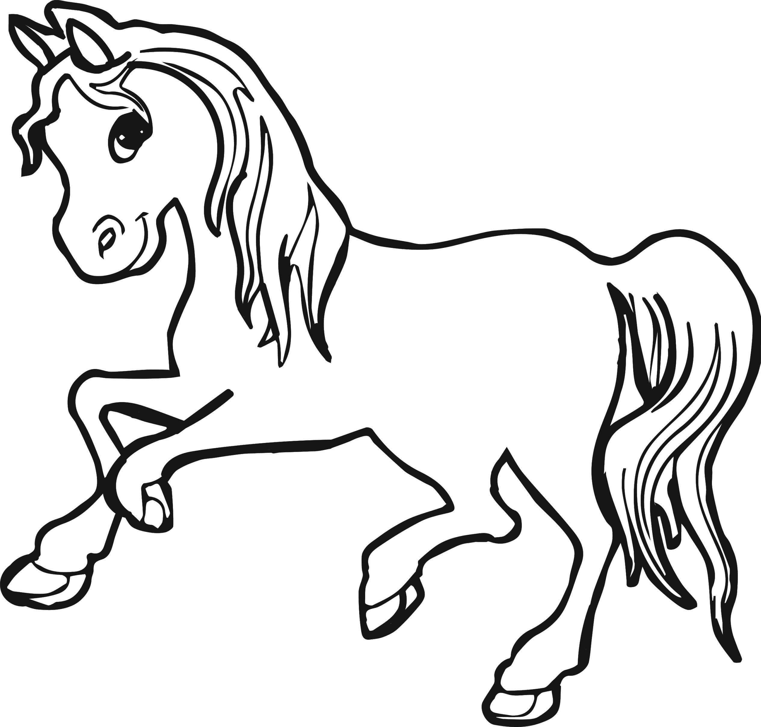 Dibujo de Caballo Sonriente para Colorear