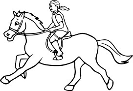 Dibujo de Chica Genial a Caballo para Colorear