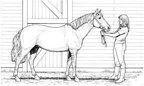 Dibujo de Mujer y Caballo Yegua para Colorear
